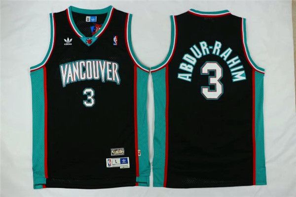 Men Memphis Grizzlies #3 Abdur-rahim Black Throwback NBA Jerseys